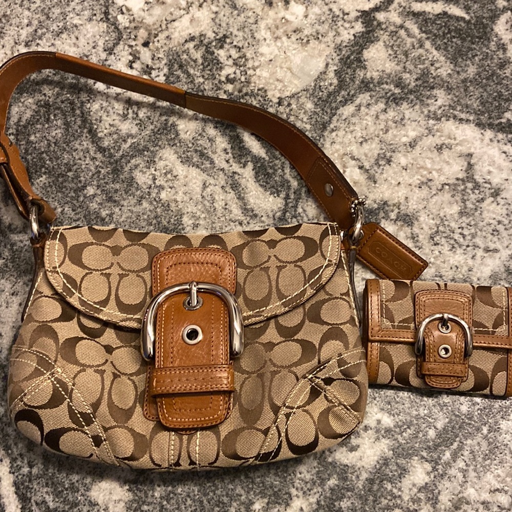 Vintage Coach Soho 6349 Signature Buckle Bag & Wallet Set Y2K